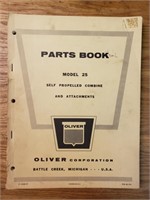 Oliver model 25 combine parts book
