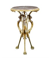 FRENCH BRONZE AND MARBLE TOP GUERIDON TABLE