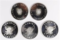 (5) 1 OZ SILVER ROUNDS