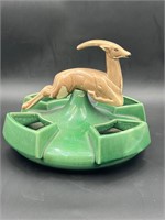 Rare! Flawed McCoy Leaping Antelope Planter