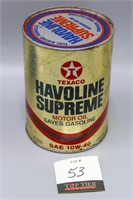 Texaco Havoline Supreme Motor Oil Quart