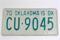 1970 Oklahoma Licence Plate