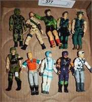 1980's 10 Pcs Assorted Small Jointed G I Joe Toys