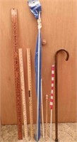 Cane, Yard Sticks, Curtain Rods, flag