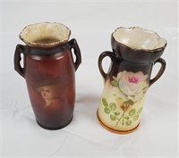 Antique Small Hand painted Vases