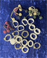 napkin rings,curtain ties, brass clams