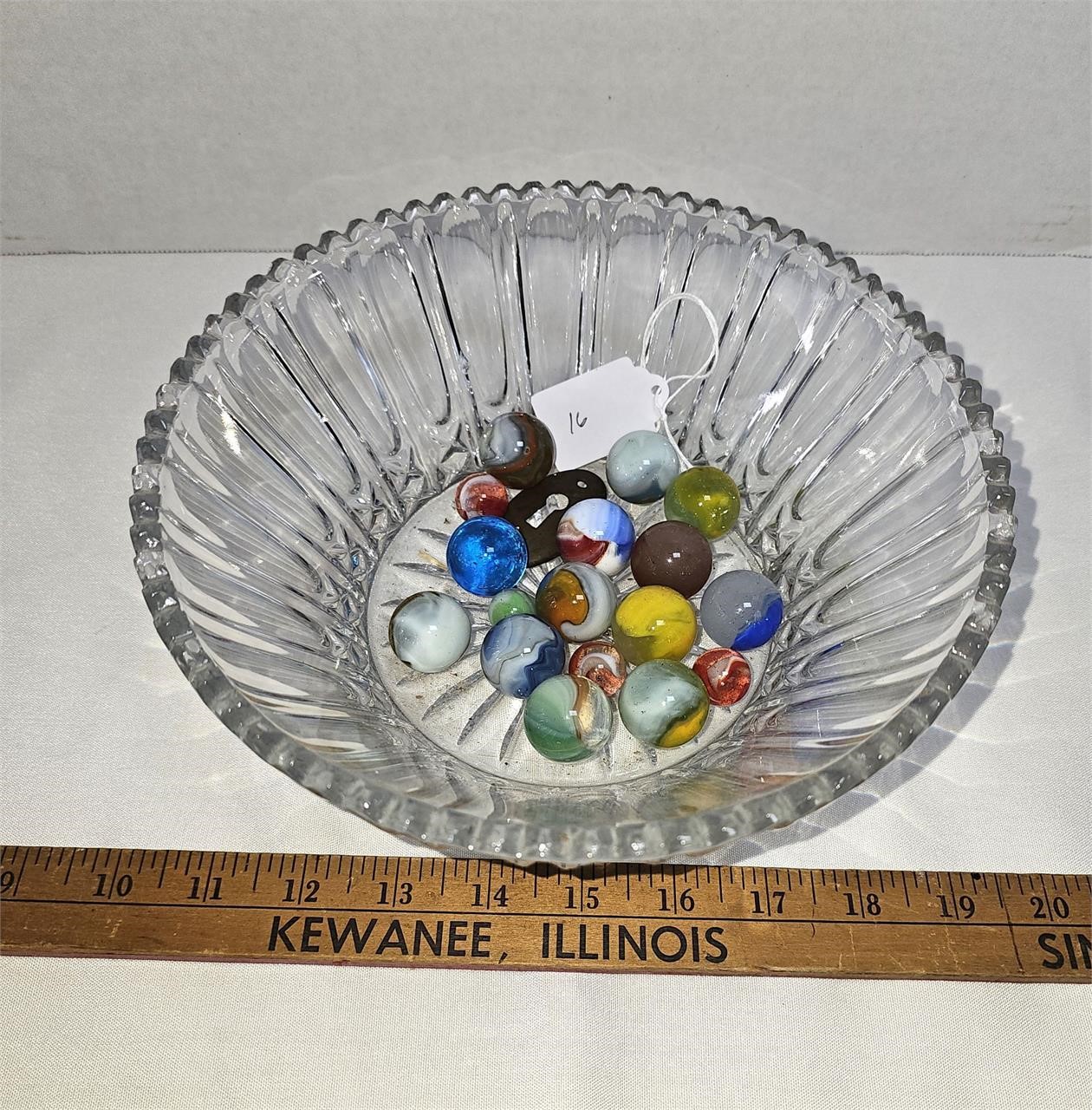 Marbles and Glass Bowl