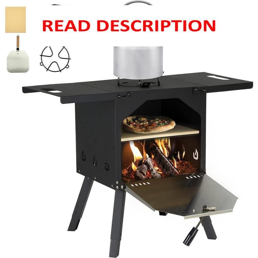 $110  12 in. Wood Fired Outdoor Pizza Oven - Black