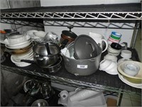 Third Shelf full of Cookware, Pots & Pans, Misc.