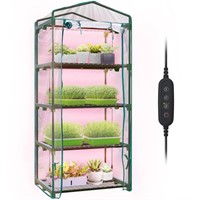 Indoor Greenhouse with Grow Lights, 4 Tier 27.2"