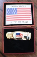 United We Stand pocket knife w/ box, George W Bush