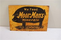 Yellow metal Moor Mans Minerals sign