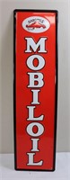 Tall metal MobilOil sign