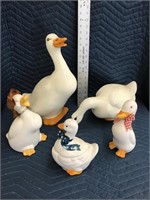 Ceramic Duck Statues Lot of 5 One Container Few