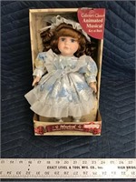 Musical Fine Bisque Porcelain Doll New in