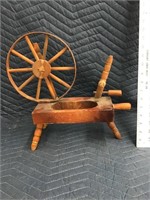 Vintage Wood Spinning Wheel Table Top