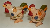 Colorful Hand-Painted Floral Chickens