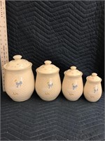 Vintage Ceramic Kitchen Canister Set Of 4 with