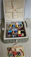 Vintage sewing box with sewing accessories