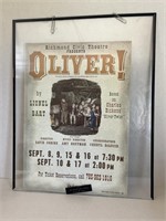 Richmond Civic Theatre poster Oliver signed by