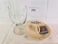 Vintage Hotel Texas Ft Worth Ashtray-Glass-Matches