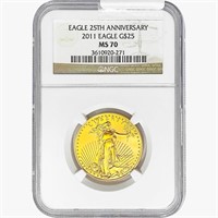 2011 $25 1/2oz. Gold Eagle NGC MS70