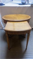 Vintage Oval Walnut Heritage Nesting Table