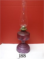 PURPLE GLASS OIL LAMP
