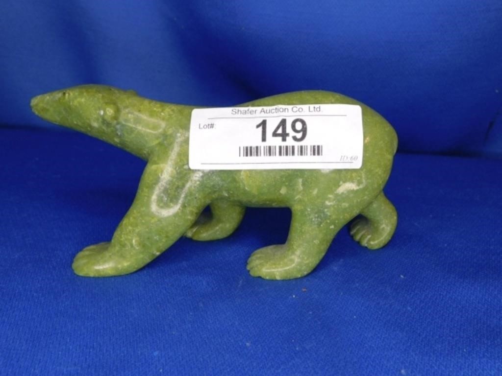 Inuit Soapstone Carving - Bear- 6.5"  L