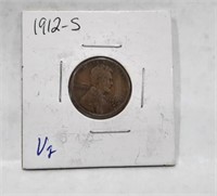 1912 S  Lincoln 1 cent Coin  F