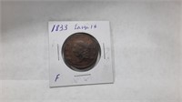 1833 Large 1 Cent Coin