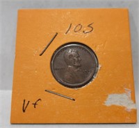 1910 S  Lincoln 1 cent Coin  XF