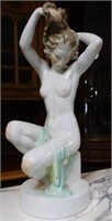 Large Herend Hand Painted Porcelain Nude.