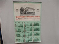 1983 CRONKWRIGHT TRANSPORT ADVERTISING CALENDAR