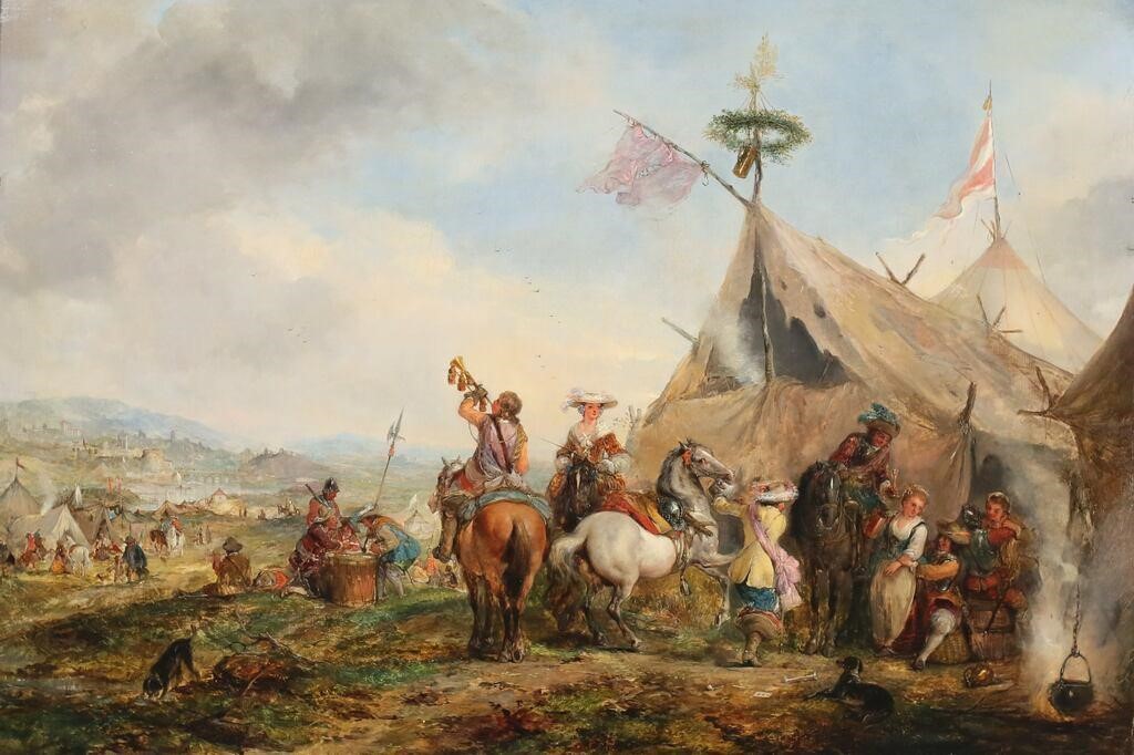 Attributed to Henry Andrews Oil on Canvas Camp