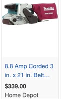 Makita 8.8 Amp Corded 3 in. x 21 in. Belt (NIB)