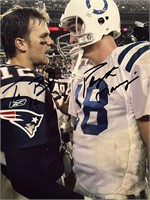 Tom Brady Peyton Manning signed photo