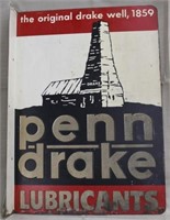 "Penn Drake Lubricants" reflective sign, 2 sides,