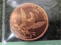 Troy Ounce Copper Winchester Medallion