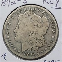 1892 S MORGAN SILVER DOLLAR KEY DATE