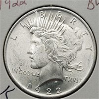 1922 PEACE SILVER DOLLAR BU