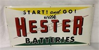 Hester Batteries metal adv. sign