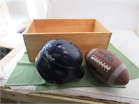 Wood Box Drawer Baseball Helmet, Football