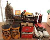 Table Lot incl. Automotive & Oil Cans