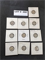 10 Silver Mercury Dimes