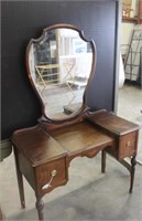 Antique Wooden Dressing Vanity with Mirror