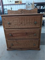 Wooden 3 drawer chest 42 x 19 x 36