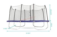 15ft x 9ft rectangular trampoline - 2 box 1’s & 1