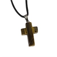 Tiger's Eye Cross Cord Necklace
