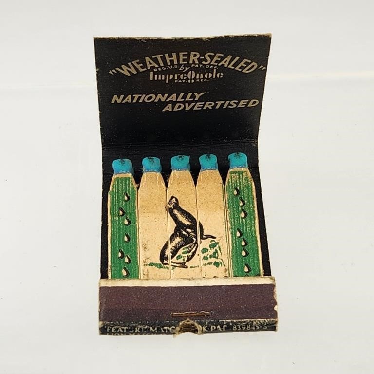 WEATHER SEALED ADVERTISING FEATURE MATCHBOOK